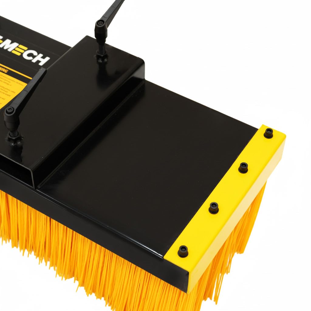 Balai Pousseur Pour Fourches de Chariot Élévateur Largeur 1300 mm Brosse Plat Ultra-Résistant Sol d'Entrepôt Usine Acier Laminé à Froid Poils Remplaçables Taille de Passage Standard