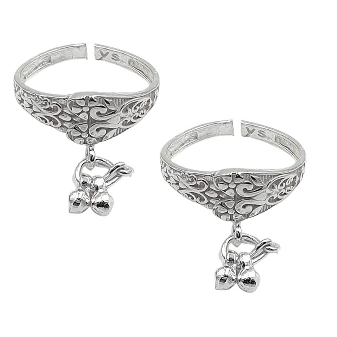 Sahiba Gems Beautiful Comfortable Silver (Chandi) Toe Ring | Ghungroo Design | Made Of Silver |