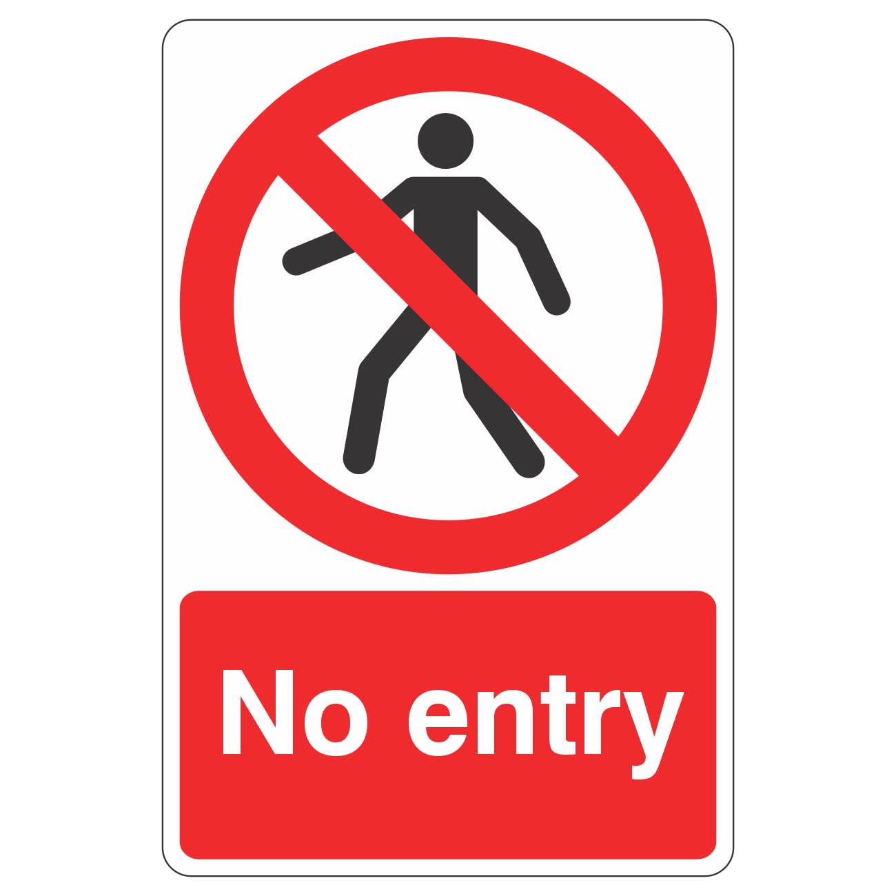 Lasting Impressions (Signs) Limited 200Mmx300mm No Entry With Man Sign Rigid Plastic
