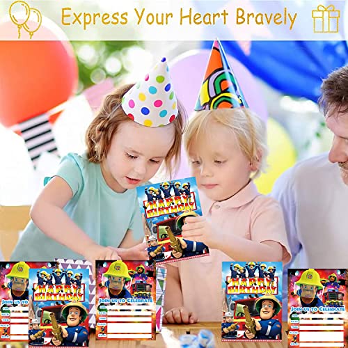 Invitation Pompier , Thème anniversaire le anniversaire d'enfant d'enfant Motif Kit de 30 invitations anniversaire… - Image 5