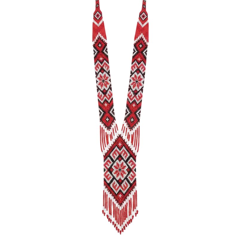 Collier ukrainien Gerdan fait main, le cadeau artisanal idéal avec motif rosette étoilée