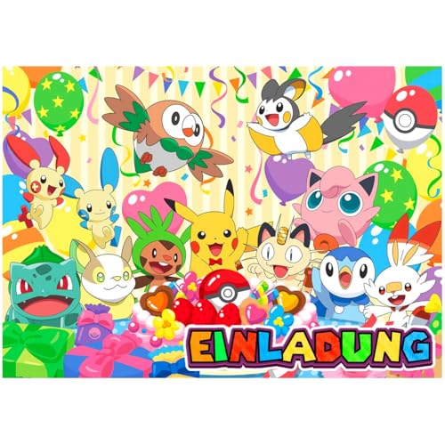 Biuebinc 12 Stück Einladungskarten Kindergeburtstag Junge Mädchen Einladungskarten Geburtstag Kinder Invitations Cards Partyeinladungen