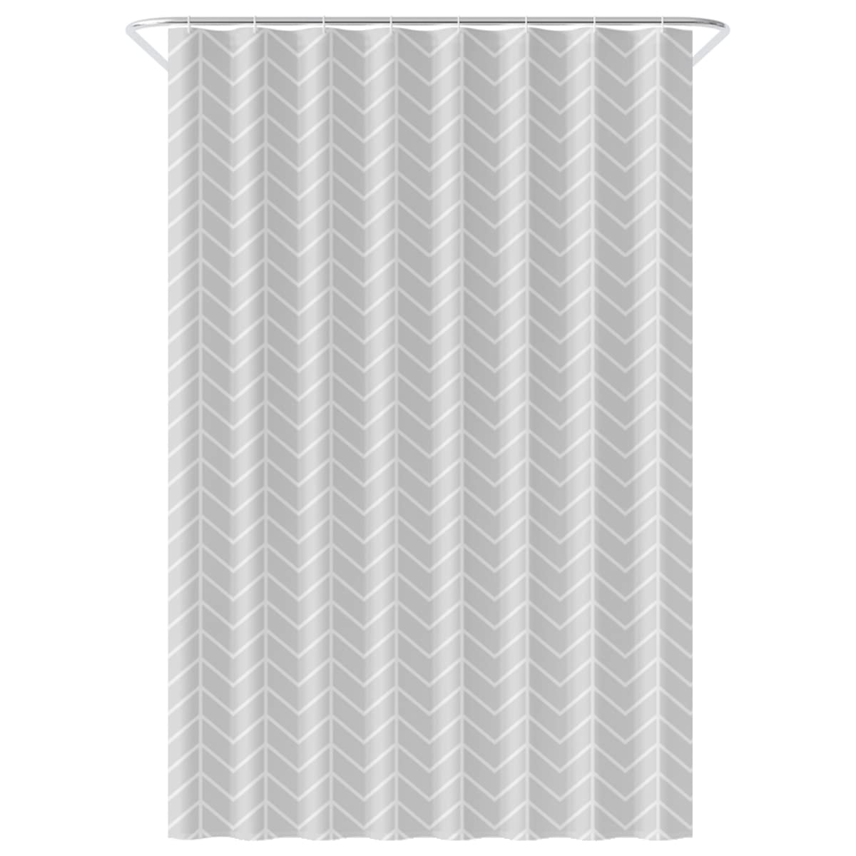 Loti Living Cortina de ducha antimoho, 120 x 200 cm, diseño gris, incluye anillas, cortina de ducha antimoho, cortina de ducha para bañera, color gris