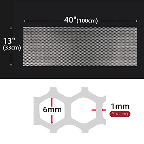 Image of AggAuto Universal 40 inchx13 inch Car Grill Mesh - Aluminum Alloy Automotive Grille Insert Bumper Honeycomb Hole 6mm Spacing 1mm, One of the Most Multifunctional Shape Grids Silver