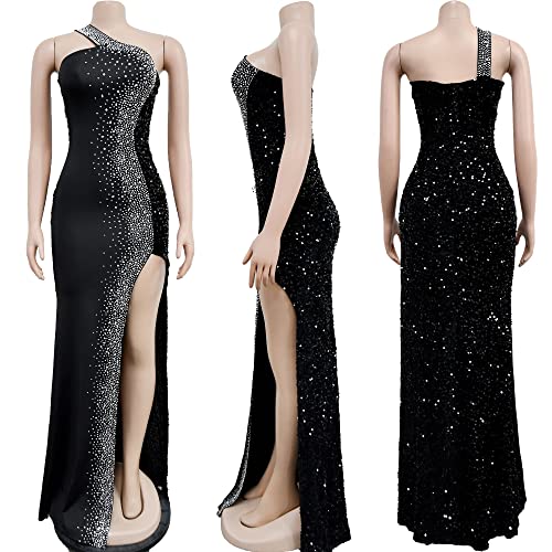Image of Nagfar Women Rhinestone Sequin Birthday Party Sexy New Year Formal Dress
