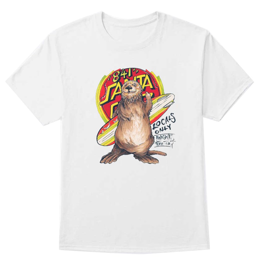 YopupiFunny Surfing Otter 841 T Shirt Santa Cruz Locals Only Awaswas Territory