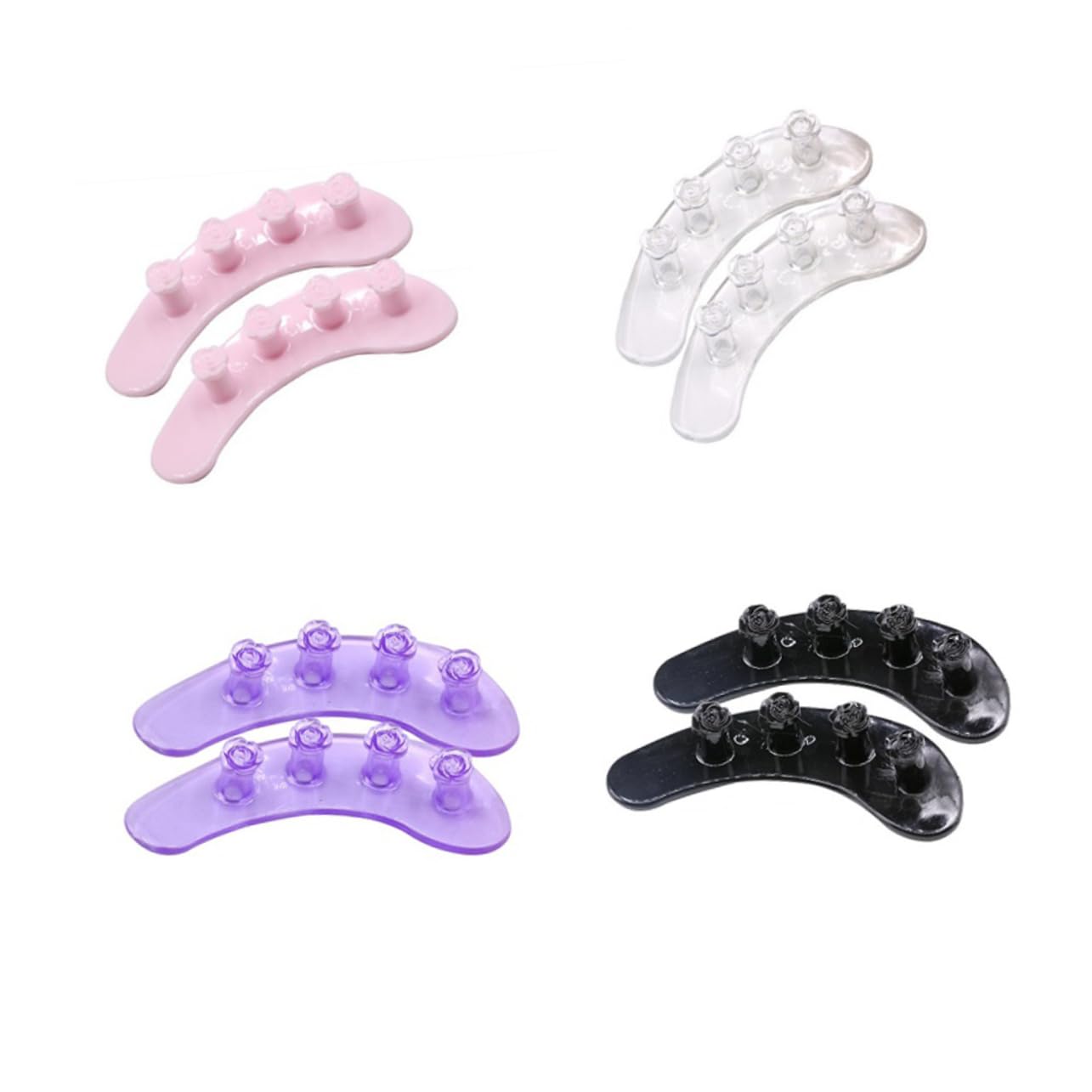 PartyKindom 2pcs Rose Silicone Toe Separators for Women Toe Spreaders Boys and Girls Nail Art Spacers Flexible Manicure Tool Random Color