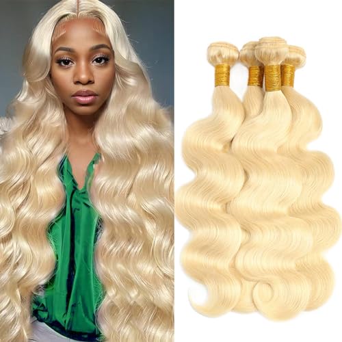 Image of 613 Bundles Human Hair 16 inch 18 inch 20 inch 22 inch 400g 16A Blonde Bundles Human Hair Body Wave 100% Real Human Hair 3X Longer Lifespan 100% Unprocessed Brazilian Virgin Hair 613 Body Wave Human Hair Bundles