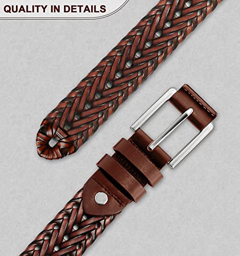 Classic Genuine Leather Men’s 2-Pack Braided Belt Gift for Casual Golf Pants3