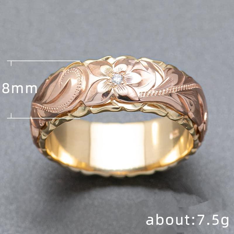 Exquisite Carved Rose Two-Color Women'S Ring, Wedding Gift Ring3