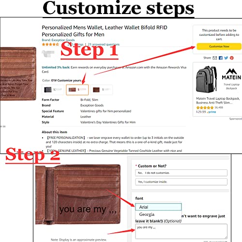 Personalized Mens Wallet, Leather Wallet Bifold RFID Personalized Gifts for Men (01# Husband)3