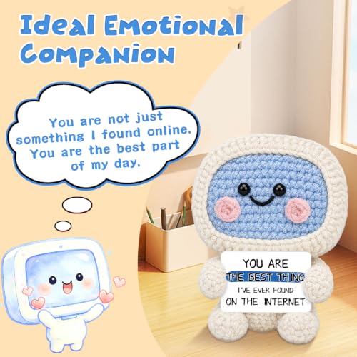 Image of Hoedia Positive Crochet Desktop Computer, Funny Unique Love Gifts