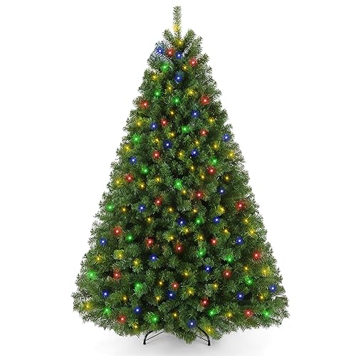 6 FT Green Spruce Pre-lit Artificial Christmas Tree with Multicolor