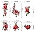 Banfeng 12pcs Rose Embroidered Lace Flower Applique Patches for Arts Crafts DIY Decor, Jeans, Jackets, Clothing, Bags
