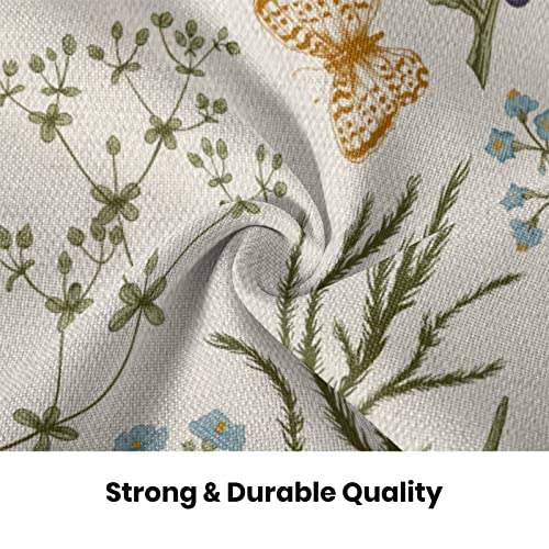 Image of AEIOAE Spring Pillow Covers 20x20 Inch Set of 2,Sage Green Wild Flower Plant Throw Pillows Case,Seasonal Floral Outdoor Decorative Square Linen Farmhouse Decor Cushion Covers for Home Sofa Bed Couch