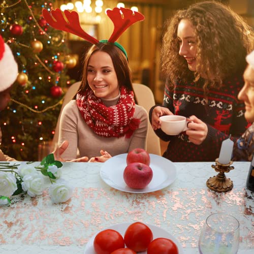 Snowkingdom 2 Pieces Rose Gold Table Runner 11"X108" Glitter Metallic Pink Thin Mesh Table Runner Sparkly Table Decorations For Wedding, Bridal Shower, Baby Shower Birthday Party #TOP5