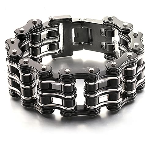 BMART Men's Bracelet Motorcycle Chain Bracelet Mechanical Bracelet Bicycle Chain Bracelet 316L Stainless Steel Silver Chain Bracelet