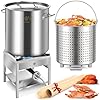 Arc 84qt stainless steel seafood boil pot with 200000btu propane burner wbasket for outdoor deep fryer large cooking pot for turkey fryer crab crawfish shrimp lobster boiling stock pot  urban country home decor
