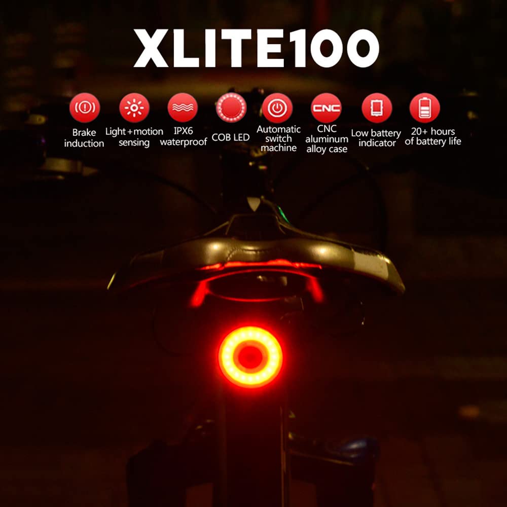Luce Posteriore a LED per Bicicletta, Torcia per Avvio/Arresto Automatico, sensore di frenata, Impermeabile IPX6, Ricarica USB, Luce Posteriore