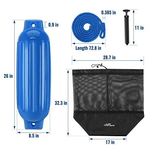 Image of Affordura Boat Fender 4 Pack Boat Bumpers Fenders with 4 Ropes