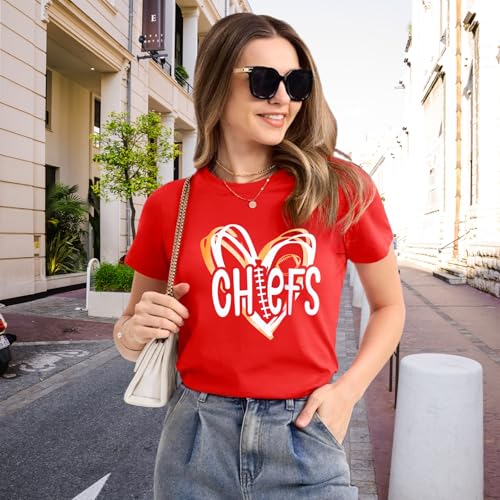 Football Shirts Women Game Day Shirts Football Team Fans Pullover T-Shirt Tee Top2