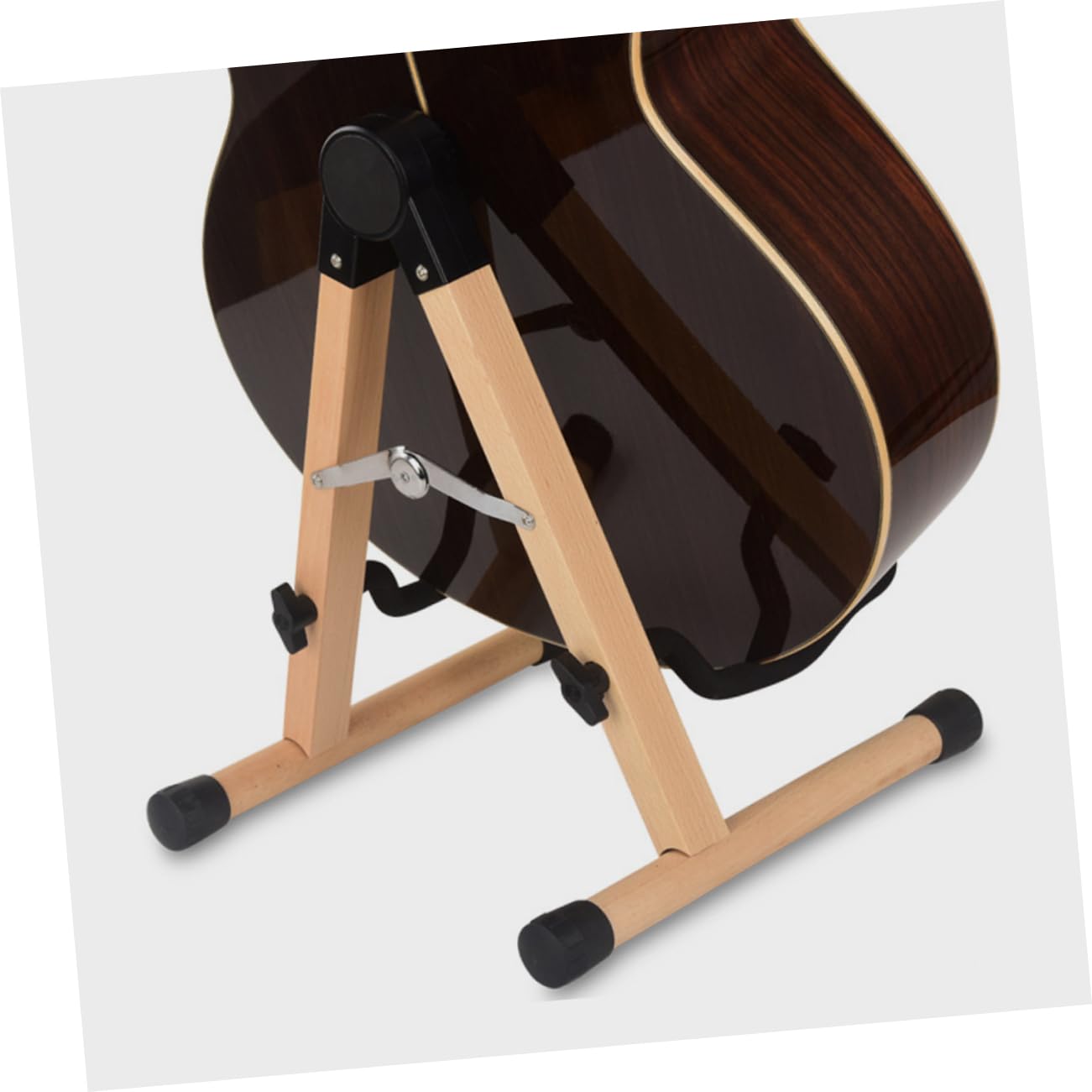 Didiseaon Soporte de Guitarra de Suelo de Madera Marrón Ukelele Estructura Resistente y Estable, Adecuado para Músicos en Exhibiciones o Uso Diario