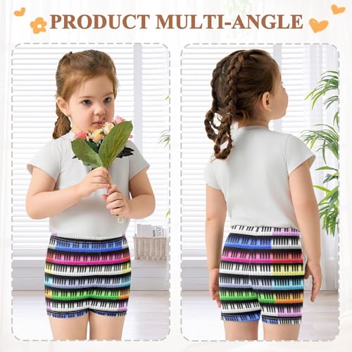Piano Keyboard Rows Black Girls Bike Shorts Toddler Under Dress Dance Shorts Girl Clothes for 4-10 Years,4T4