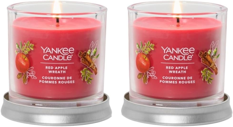 Yan kee Candle Lakefront Lodge Scented, Signature 4.3oz Small Tumbler Single Wick Candles, Premium Soy Wax Blend, Long Lasting Burning Christmas Holiday Candle, Scented Candles Pack of 2