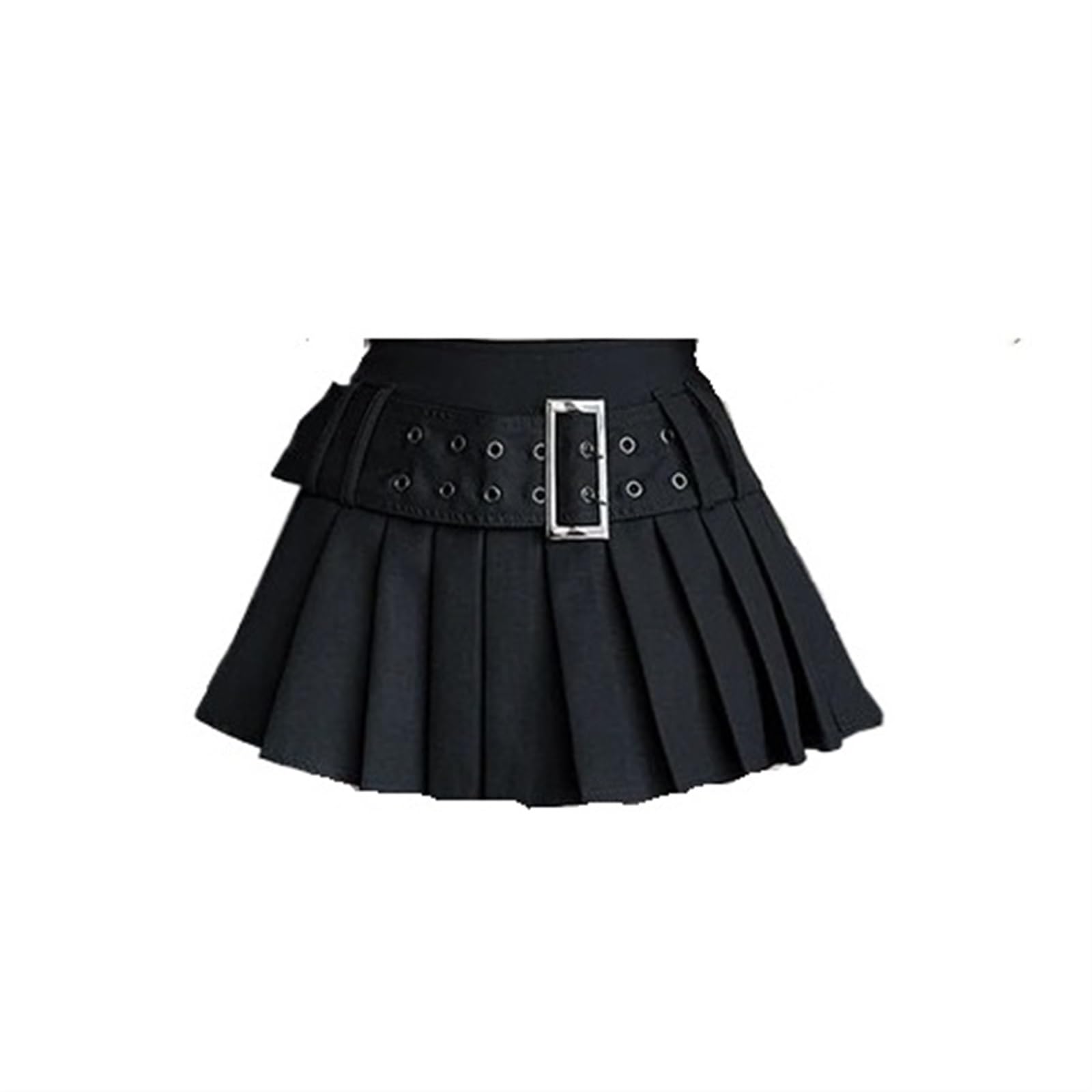 Gonna A Pieghe Gonna a Pieghe a Trapezio da Donna, minigonne Vintage Anni '90, Stile Preppy, Moda, Vestiti Estivi Gonna Elastica A Pieghe(Black,S)