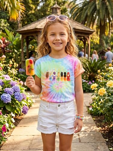 Image of Magical Girl Shirt Cute Snacks Graphic Tee Toddler Kids Girls Holiday Short Sleeve Outfits Tops 3-10 Years