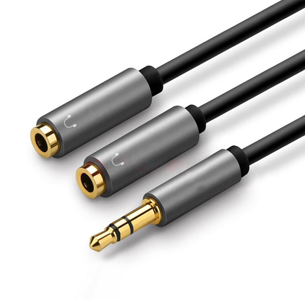 Kabel audio, kabel instrumentalny, przedłużacz do słuchawek Jack 3,5 mm Audio męski na 2 żeńskie Kabel Aux Rozdzielacz słuchawek (kolor: jak pokazano, rozmiar: jeden rozmiar)