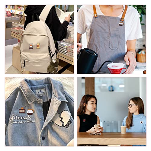 Crafans 10Pcs Alloy Coffeemaker Enamel Pins 15 Style Cartoon Coffee Pot Cartoon Lapel Pins Set Aesthetic Brooches for Backpacks Jacket Women Girls Gift4