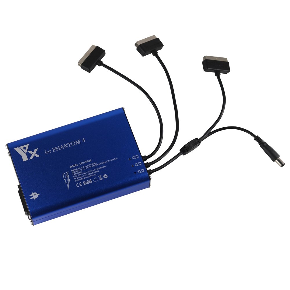 Taoke Caricabatterie rapido 4 in 1 per Batteria Drone Serie Phantom 4 e Telecomando