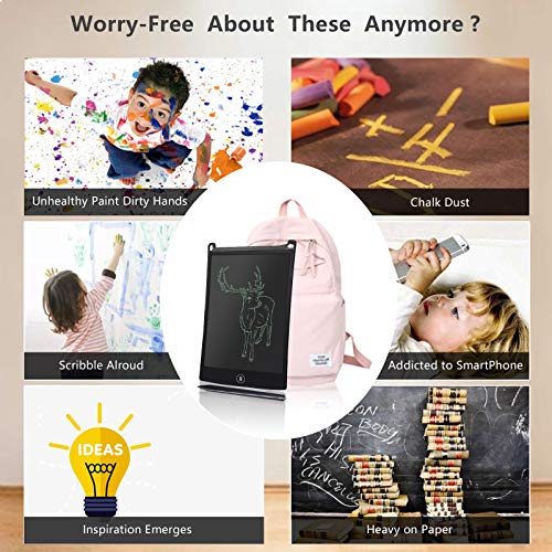 QDH LCD Writing Tablet for Kids Writing Board 8.5 in Drawing Board Kids Electronic Writing Pad Kids Doodle Board Erasable Drawing Pad Drawing Tablet Pre-Learning Educational Toys for 3 Years + Kids - Thumbnail 5
