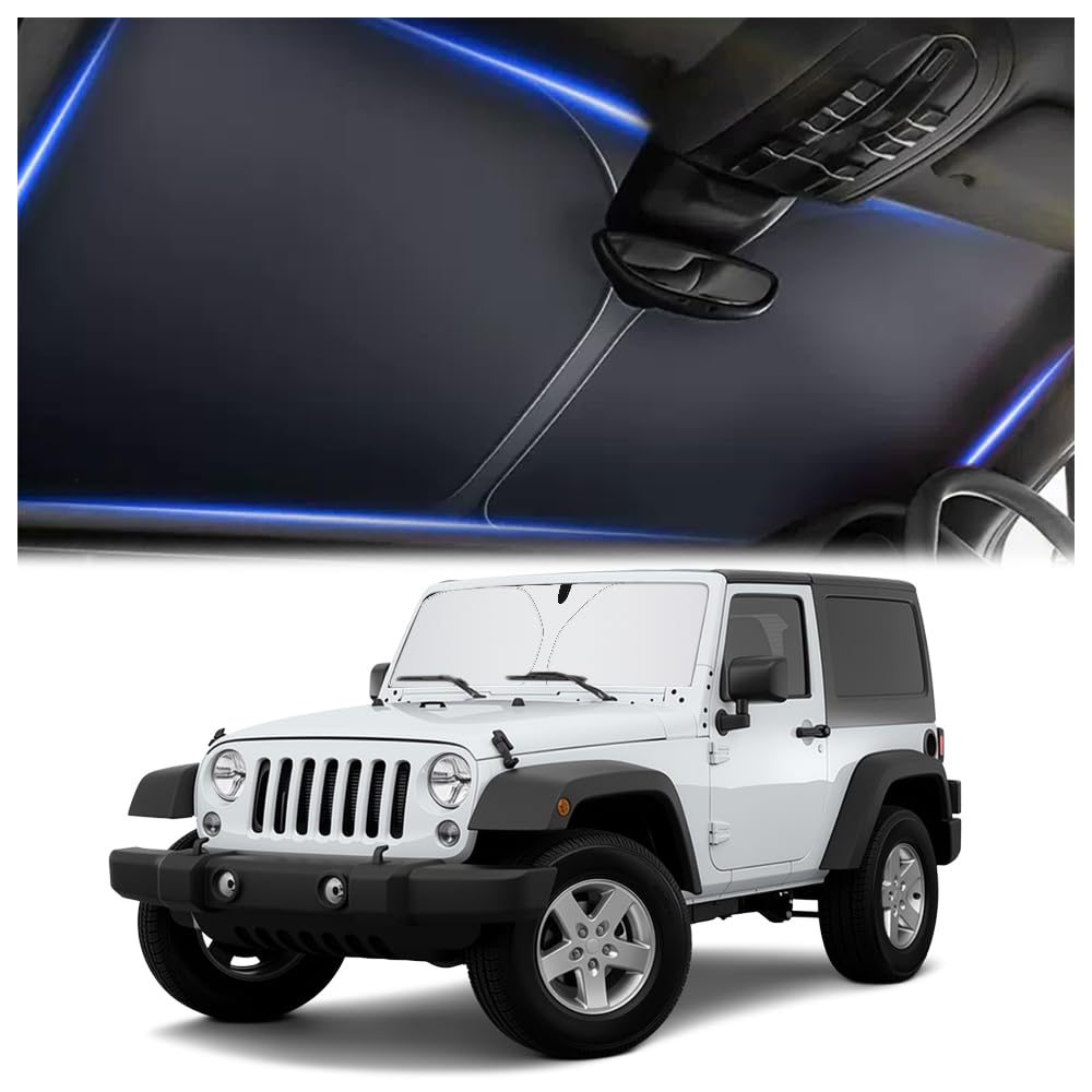 Car Windshield Sun Shade,Foldable Sun Shade for Car Windshield with Storage Bag Compatible with Jeep Grand Cherokee 2011-2026,Oxford Cloth Cars Suns Shades Keep Interior Cool for Jeep Grand Cherokee 2011-2026