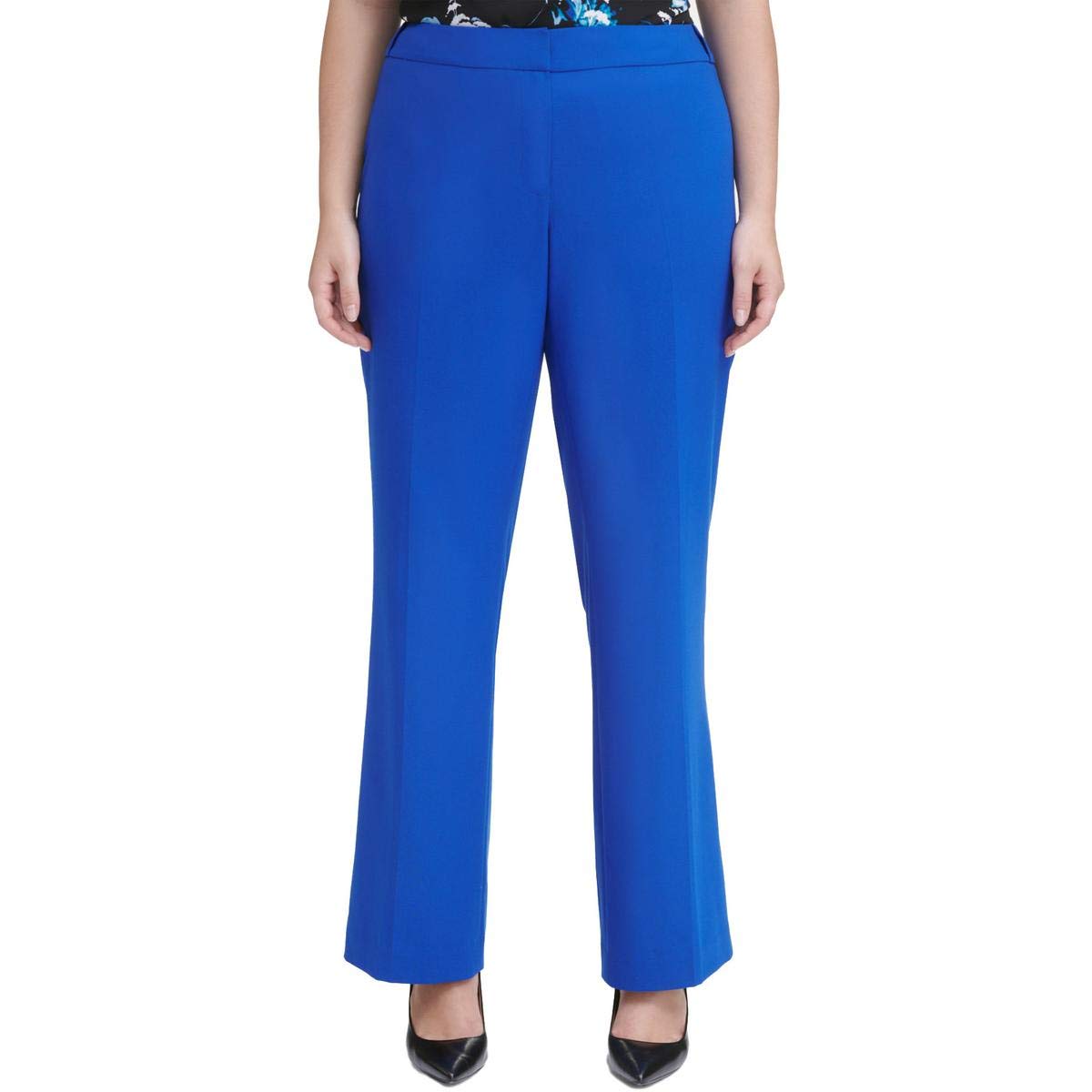 Calvin Klein Womens Solid Casual Trouser Pants Blue 24W