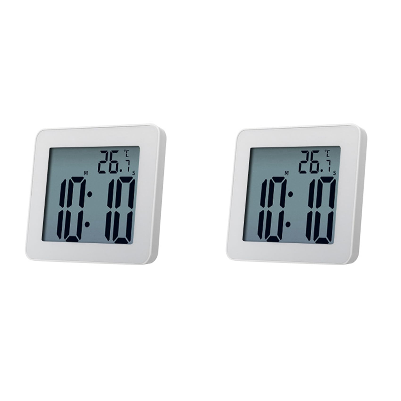 Hndhbfgrt 2X Digital Bathroom Clocks Simple LCD Electronic Alarm Clock Waterproof Shower Watches Temperature Clocks Hanging Timer