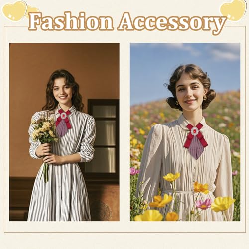 Image of Womens Bow Tie Adjustable Rhinestone Bowtie for Women Ladies Girls Pre-tied Womens Tie for Shirt Suit Uniform