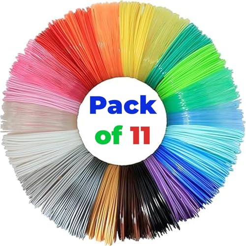 Image of NFIL3D 11pcs Multicolor pla - Lite Filament of 3D Pen 5Meter Each | 3D Pen Filament | 3D Pen Refill | 3D Pen for Kids | Compatible with All 3D Pens | 1.75mm | (Set of 10Pcs) + 1Free (Pack of 11)