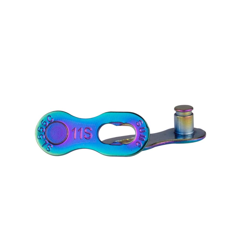 Fahrradkette 11 Speed ​​SLR Kette 11s Bunte Straßen-Fahrrad-Ultra Durable Missing Link Regenbogen-Ketten for Teile MTB Mountain Bike (Color : 11s Rainbow EL)