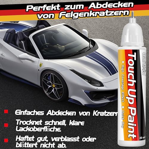 Galitoon Lackstift Auto, Autolackreparatur, 2-in-1-Autolackstift, schnelle und einfache Lösung zur Reparatur kleinerer Autokratzer, 0,8 fl oz Lackstift (Weiß)