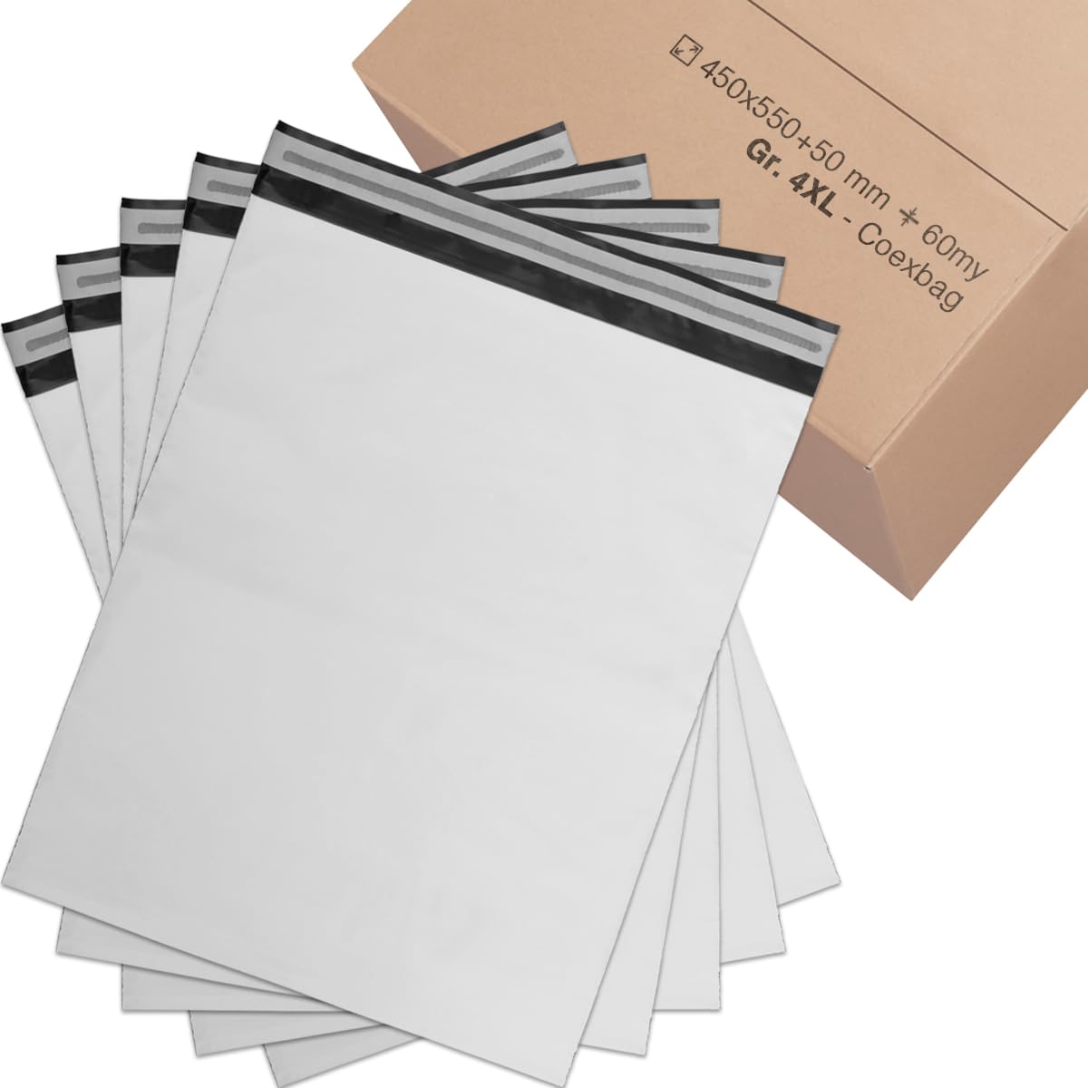 verpacking Buste per Spedizioni in plastica 45x55 cm Bianco [dimensione e quantità selezionabili] COEX Pacchi per Spedizioni Buste Plastica Autoadesive Sacchetti Spedizione Vinted 100 Pezzi