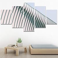 SIGNWIN 5 Panel Canvas Wall Art Architecture & Maps Closeup Cool Industrial Multicolor Patterns for Home Decorations Ready to Hang - 60