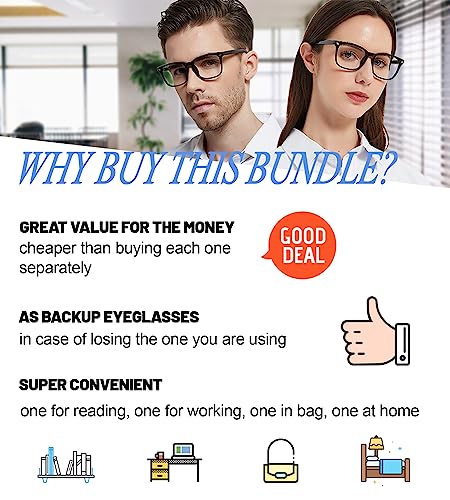 Image of 4 PACKS Blue Light Blocking Reading Glasses Women 1.0 1.25 1.5 1.75 2.0 2.25 2.5 2.75 3.0 3.5 4.0 5.0 6.0