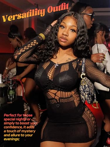 Buitifo Sexy Lingerie for Women Fishnet Mini Dress One Piece Babydoll Nightwear4