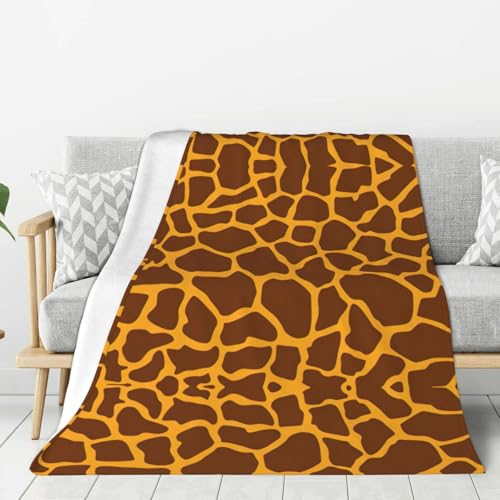 Hingor Manta con estampado de jirafa para todas las estaciones, manta de forro polar ultrasuave y cálida para el hogar, cama, sofá, silla, viajes al aire libre, camping (80 x 60 pulgadas)