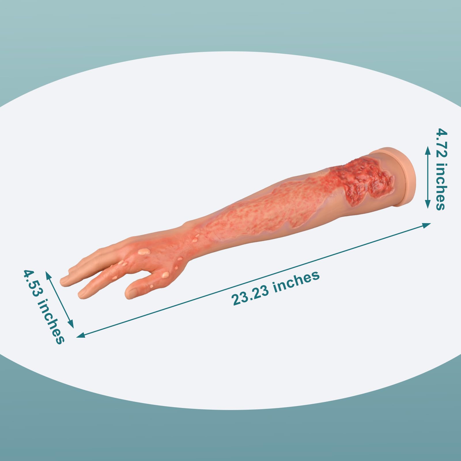 Model do pielęgnacji oparzeń z pełnym ramieniem, trener pakowania ran, ramię treningowe do pielęgnacji oparzeń, symulator pakowania ran do oparzeń, model do ćwiczeń opatrunku ran, model