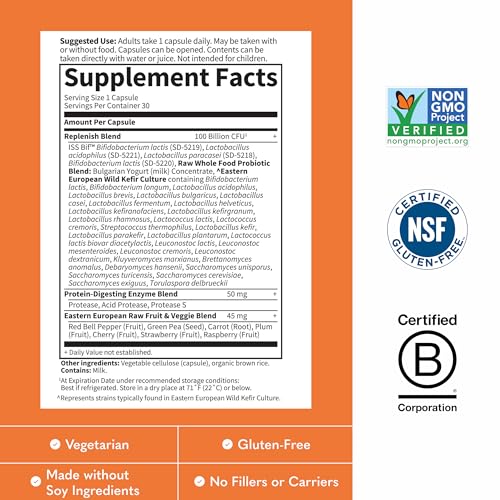 Image of Garden of Life Raw Probiotics Ultimate Care - 100 Billion CFU - Dietary Supplement for Gut Health Support - for Women & Men - 30 Vegetarian Capsules
