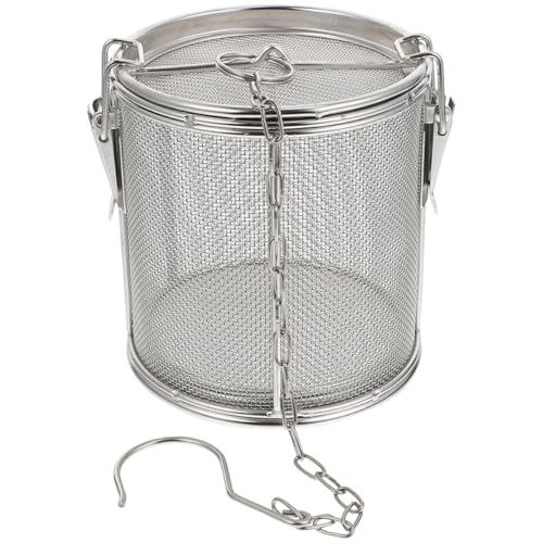 OSALADI Passoire à Épices en Acier Inoxydable 16 Cm Chaînette Crochet, Tamis Fin pour Mijoté en Pot, Accessoire la Cuisine Polyvalent pour Ragoûts, Soupes et Infusions Style Aléatoire