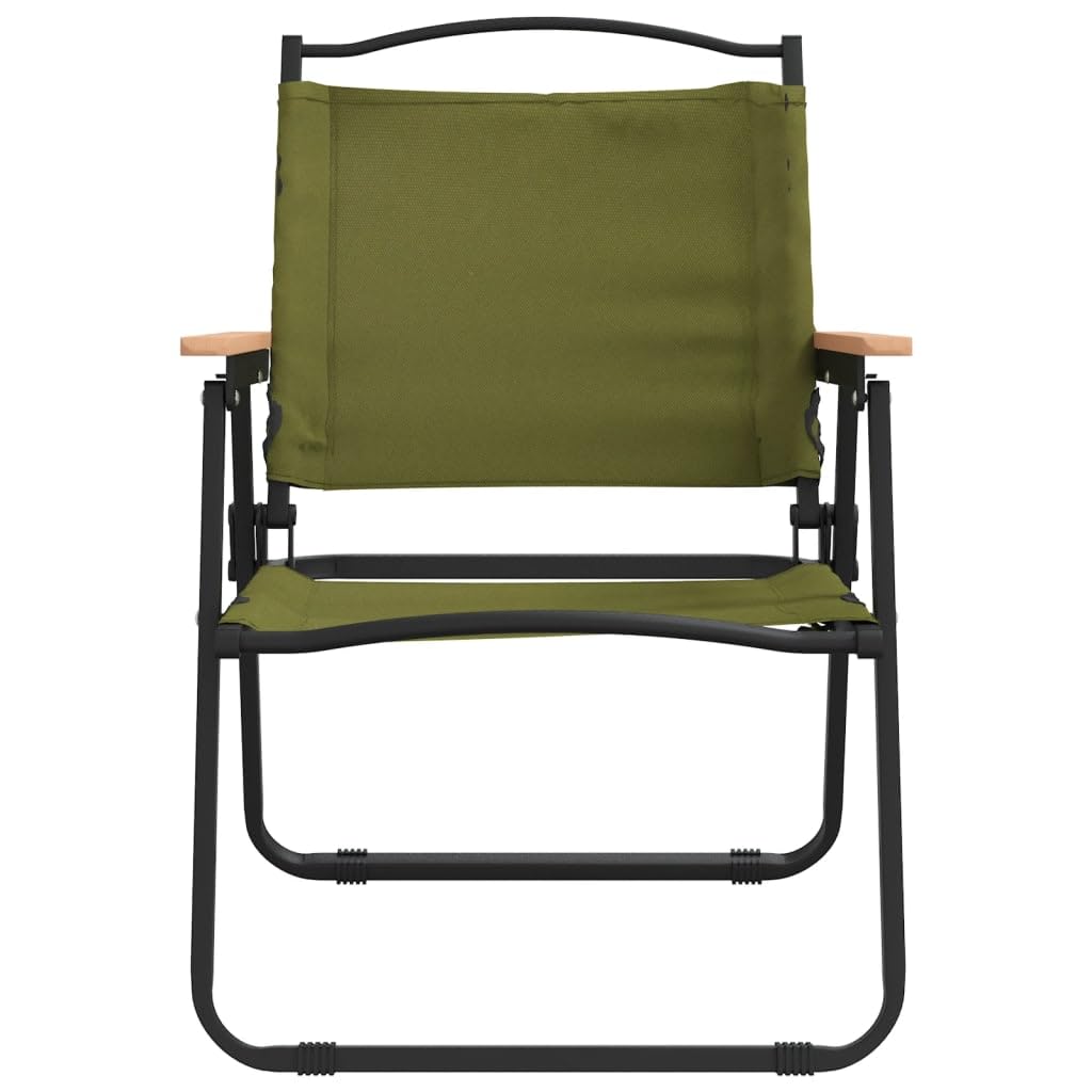2er Set Campingstühle Klappbar - Robuste Strandstühle aus 500D Oxford-Gewebe und Stahlrahmen - Leichte Picknickstühle für Garten, Angeln und Outdoor-Aktivitäten - Grün, 54x55x78 cm